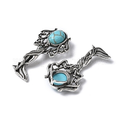 Angel Brass Synthetic Turquoise Pendants&nbsp;KK-D361-02AS-13