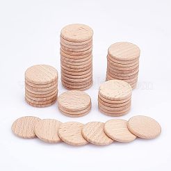 50Pcs Unfinished Natural Beech Wood Cabochons&nbsp;WOOD-HY0001-01
