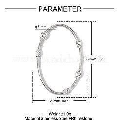 304 Stainless Steel with Crystal Rhinestone Pendants&nbsp;RB-OY001-80P-01