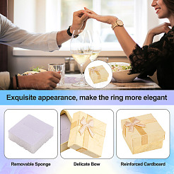 Square Paper Jewelry Ring Gift Boxes with Bowknot&nbsp;CON-TAC0010-80D