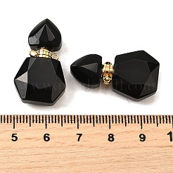 Natural Obsidian Perfume Bottle Pendants&nbsp;G-L623-12G-06