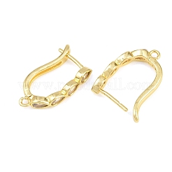 Brass Micro Pave Clear Cubic Zirconia Hoop Earring Findings&nbsp;KK-K340-38G