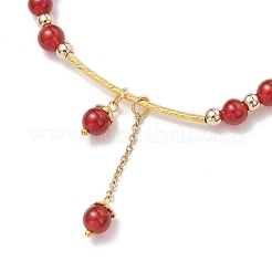 3Pcs Natural Quartz Crystal & Carnelian & Rose Quartz & Green Aventurine Round Beaded Charm Bracelets for Women&nbsp;BJEW-JB11931
