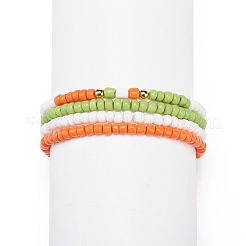 4Pcs 4 Color Glass Beaded Stretch Bracelets Set for Women&nbsp;BJEW-JB08805