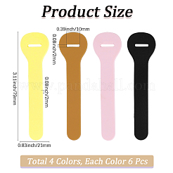 24Pcs 4 Colors PVC Zipper Pull Tabs&nbsp;PVC-GF0001-02B-02