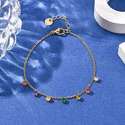 304 Stainless Steel Charm Bracelets&nbsp;LS-BJEW-A047-02G