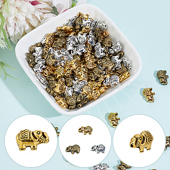 150Pcs 3 Colors Tibetan Style Alloy Beads&nbsp;FIND-PA0001-63