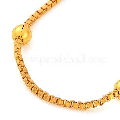 Brass Round Beaded Box Chain Necklaces for Women&nbsp;LS-NJEW-G140-09G