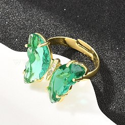Brass Micro Pave Cubic Zirconia Finger Rings&nbsp;GL-CBA65A8-01G-13