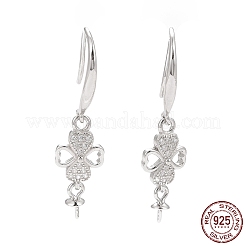 Rhodium Plated 925 Sterling Silver Earring Hooks&nbsp;STER-D035-38P