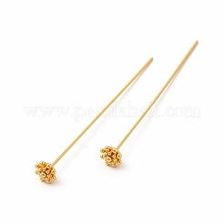 Brass Flower Head Pins&nbsp;X-KK-A178-09G