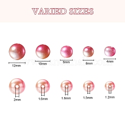 497Pcs 5 Style Rainbow ABS Plastic Imitation Pearl Beads&nbsp;OACR-YW0001-07D