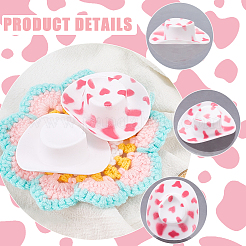 20Pcs 5 Styles Plastic Mini Western Cowboy Cowgirl Hat&nbsp;DOLL-CP0001-05