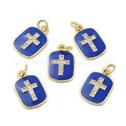 Brass Micro Pave Cubic Zirconia Pendants&nbsp;KK-E068-VB448-1