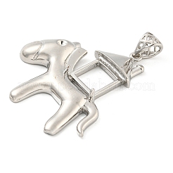 Rack Plating Brass Pendants Cabochon Settings&nbsp;KK-A217-07P