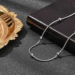 304 Stainless Steel Ball Round Snake Chain Necklaces&nbsp;NJEW-B131-02P