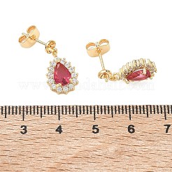 Brass Pave Cubic Zirconia Stud Earring Findings&nbsp;KK-C172-09G