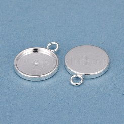 201 Stainless Steel Pendant Cabochon Settings&nbsp;STAS-I137-02B-S