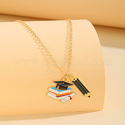 Back to School Alloy Enamel Pendant Cable Chain Necklaces&nbsp;WG2C7D9-03