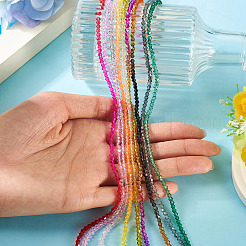 9 Strands 9 Colors Gradient Color Baking Paint Glass Bead Strands&nbsp;DGLA-TA0001-36