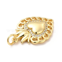 Rack Plating Brass Micro Pave Cubic Zirconia Pendants&nbsp;X-KK-K270-16G
