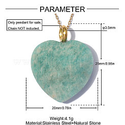 304 Stainless Steel with Amazonite Pendants&nbsp;GG-OY001-02G-01