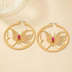 Alloy & Rhinestone Hoop Earrings&nbsp;FS-WGBCAF6-01