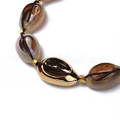 Cowrie Shell Braided Choker Necklaces&nbsp;NJEW-JN02387-01