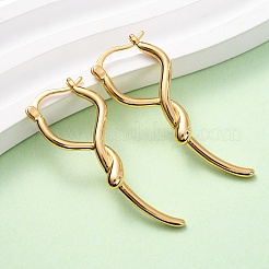 Brass Stick Hoop Earrings&nbsp;EJEW-A143-07G