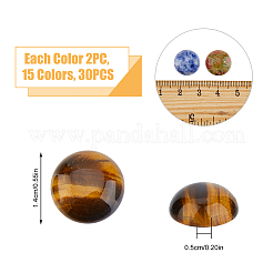 30Pcs 15 Style Natural & Synthetic Mixed Gemstone Cabochons&nbsp;G-FH0002-30