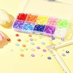 500Pcs 10 Colors Transparent Acrylic Beads&nbsp;TACR-FS0001-57