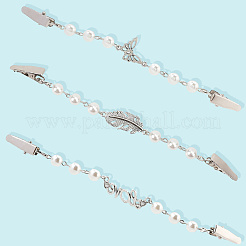 3Pcs 3 Styles Platinum Alloy Sweater Clips&nbsp;AJEW-GF0011-39
