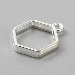 Alloy Open Back Bezel Pendants&nbsp;FIND-WH0111-500AS