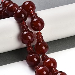 Natural Carnelian 3-Hole Guru Beads Strands&nbsp;G-H064-E08-03A