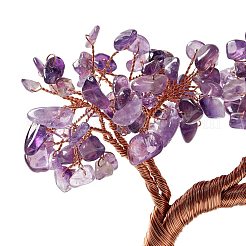 Natural Amethyst & Green Aventurine Tree Display Decoration&nbsp;DJEW-G027-02RG-01