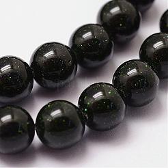 Synthetic Green Goldstone Beads Strands&nbsp;G-N0178-02-8mm
