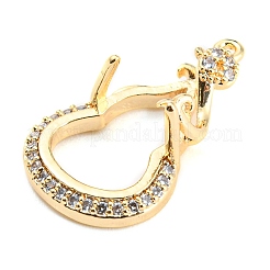 Brass Micro Pave Clear Cubic Zirconia Pendant Cabochon Settings&nbsp;LS-KK-Q794-02B-G