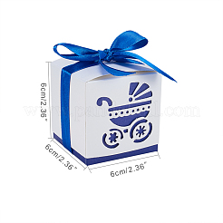 Hollow Stroller BB Car Carriage Candy Box wedding party gifts with Ribbons&nbsp;CON-BC0004-97E