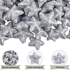 60Pcs 3 Styles Star Glitte Foam Ornaments&nbsp;AJEW-SP0002-91B