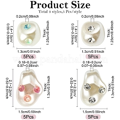 20Pcs 4 Styles Baroque Style ABS Plastic Imitation Pearl Beads&nbsp;SACR-YW0002-16