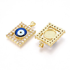 Brass Micro Pave Clear Cubic Zirconia Pendants for Women&nbsp;KK-T070-91A-02
