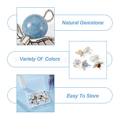 16Pcs 8 Styles Natural & Synthetic Mixed Gemstone AB Color Acrylic Pendants&nbsp;G-FW0001-37
