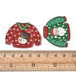 Christmas Opaque Printed Acrylic Pendants&nbsp;OACR-B050-01