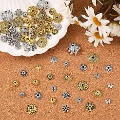 100Pcs 20 Styles Tibetan Style Alloy Bead Caps&nbsp;TIBE-YW0001-85