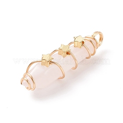 Natural Rose Quartz Pointed Pendants&nbsp;PALLOY-JF01703-02