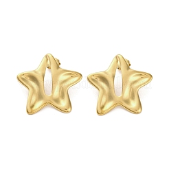 304 Stainless Steel Star Stud Earrings&nbsp;EJEW-K296-04G