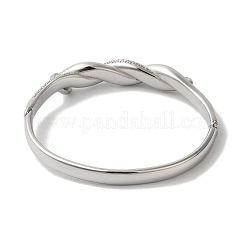 Stainless Steel Crystal Rhinestone Twist Hinged Bangles for Women&nbsp;BJEW-G719-15P