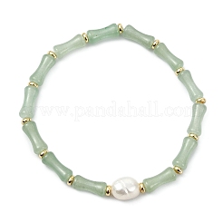 Bamboo Natural Green Aventurine Beaded Stretch Bracelets for Women&nbsp;BJEW-JB13702