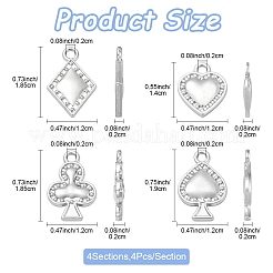 16Pcs 4 Styles Playing Card Theme Charm&nbsp;FIND-FS0003-82