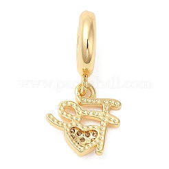 Brass Micro Pave Cubic Zirconia Pendants&nbsp;KK-D027-04G